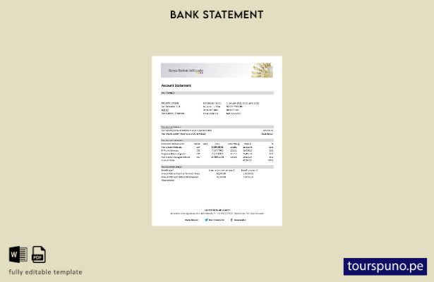 listo para imprimir plantilla de excel de extracto bancario del Banco Central  1